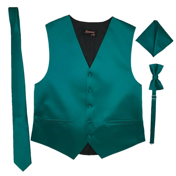 Teal Men's Satin Vest Spencer J's - 5XL