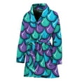 thumbnail image 1 of Teal Mermaid Scales Pattern Women Bathrobe One Size Univeral Fits Fashion Lightweight Plush Fleece Long Robe For Women, 1 of 3