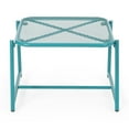 thumbnail image 1 of Teal Mesh Top Iron Side Table Modern Outdoor Accent for Summer, 1 of 6