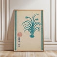 thumbnail image 1 of Teal Minimal Plant Woodblock Poster, Unframed Paper Poster 11x14in, 1 of 4
