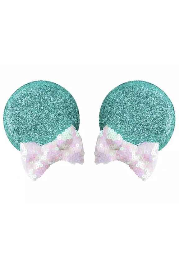 Teal Minnie Ears Hair Clip, Teal Minnie Ear Clips, Teal Mickey Ears Hair Clip, Disney Kids Minnie Ears clips, Minnie Ears, Minnie Ears