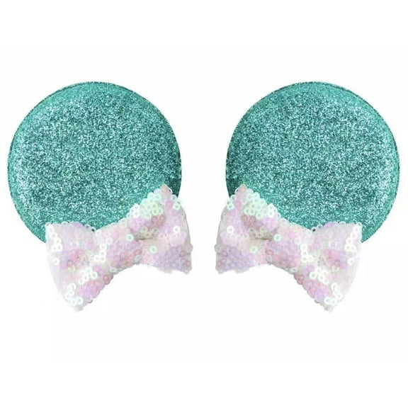 Teal Minnie Ears Hair Clip, Teal Minnie Ear Clips, Teal Mickey Ears Hair Clip, Disney Kids Minnie Ears clips, Minnie Ears, Minnie Ears