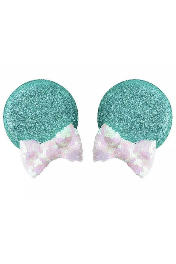 Teal Minnie Ears Hair Clip, Teal Minnie Ear Clips, Teal Mickey Ears Hair Clip, Disney Kids Minnie Ears clips, Minnie Ears, Minnie Ears