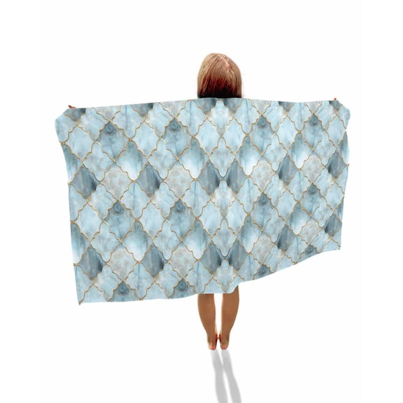 Teal Morocco Beach Towels Oversized Super Absorbent, Modern Abstract Art Contemporary Geometric Lightweight Bath Towel Quick Dry Sets For Bathroom/Pool/Rv Camping/Beach Play/Gym Room/Picnic 23"x47"