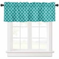 thumbnail image 1 of Teal Morocco Valances for Windows Farmhouse Kitchen Curtains Valances Rod Pocket Valance Curtains for Kitchen Windows Ethnic Boho Minimalist Abstract Geometric Window Valances for Bathroom 60"x18", 1 of 6