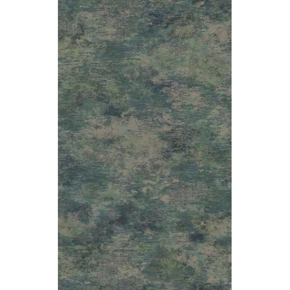 Teal & Navy Distressed Metallic Plain Wallpaper R8407