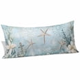 thumbnail image 1 of Teal Ocean Coastal Body Pillow Covers 20"x54", Summer Beach Nautical Coral Starfish Soft Brushed Microfiber Breathable Throw Pillow Covers, Pillowcase with Zipper for Couch Sofa Bedroom Living Room, 1 of 9
