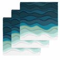thumbnail image 1 of Teal Ocean Kitchen Dish Towels for Drying Dishes Set of 3, Coastal Sea Moire Waves Abstract Ombre Art Waffle Weave Microfiber Hand Tea Bathroom Towels Quick Dry & Absorbent Towel 12x12, 1 of 7