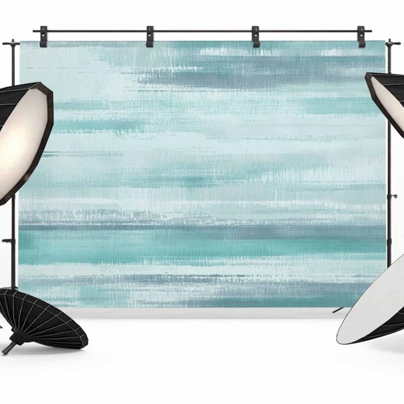 Teal Ocean Waves Photography Backdrop 7x5FT, Modern Abstract Minimalist Nautical Gradient Green Beach Photo Backdrops, Background for Photography Studio, Back Drop for Photoshoot