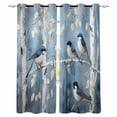 thumbnail image 1 of Teal Oil Painting Forest Blackout Curtains for Bedroom Living Room Darkening Curtains 63 Inches Long Vintage Birds Farmhouse Window Curtain 2 Panels Set Window Treatment Grommet Drapes 52"x63", 1 of 9