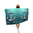 thumbnail image 1 of Teal Ombre Anchor Beach Towels Oversized Super Absorbent, Coastal Nautical Metal Luster Anchor Lightweight Bath Towel Quick Dry Sets For Bathroom/Pool/Rv Camping/Beach Play/Gym Room/Picnic 23"x47", 1 of 8
