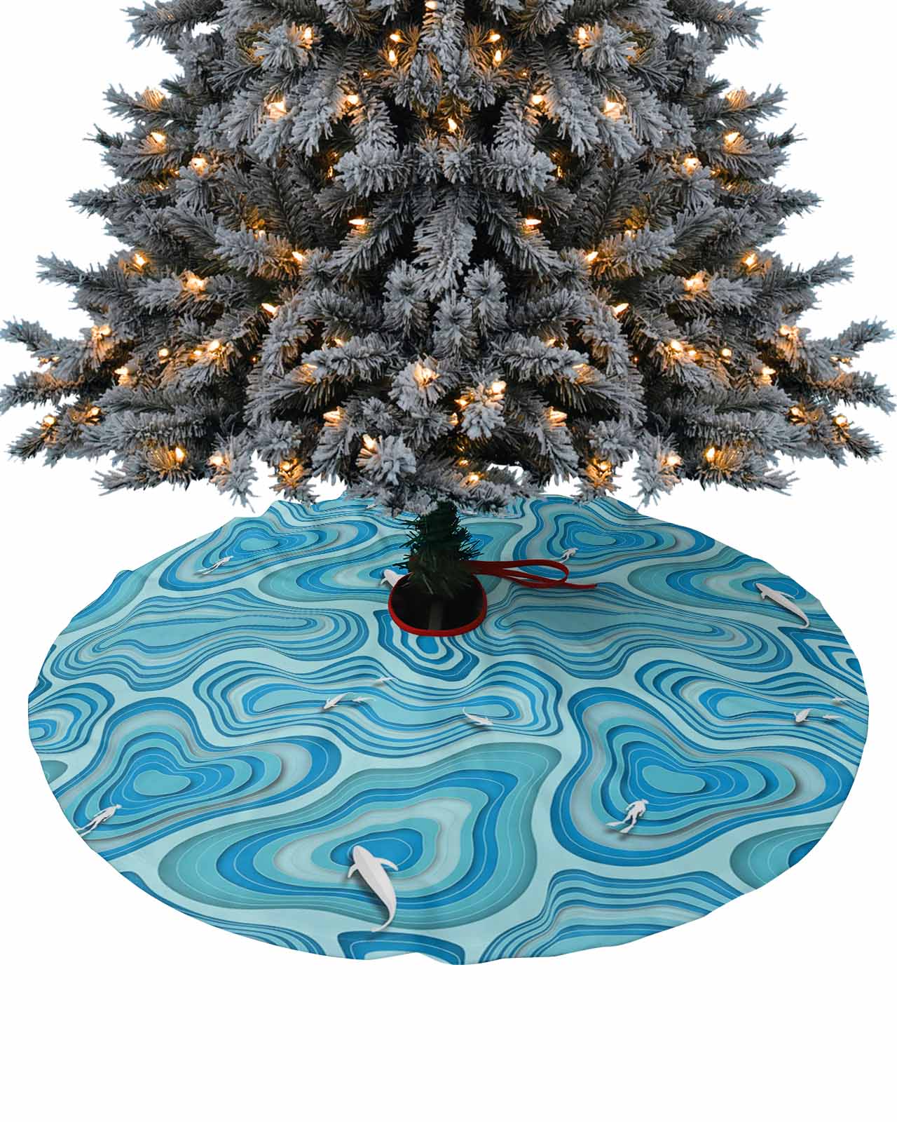 Teal Ombre Christmas Tree Skirt 36 Inches Large Christmas Skirt Tree ...