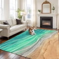 thumbnail image 1 of Teal Ombre Coastal Area Rug 5x8 FT, Non Slip Bedroom Throw Carpet, Summer Nautical Beach Ocean Seaside Washable Soft Floor Carpet Non-Shedding Rug for Living Room Nursery Dorm Office, 1 of 9