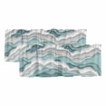 thumbnail image 1 of Teal Ombre Curtain Valances for Windows, Kitchen Valance Window Treatments Panel 2 Pack, Modern Geometric Moire Abstract Art Rod Pocket Short Curtains for Bathroom Bedroom 42 x 12 Inch, 1 of 8