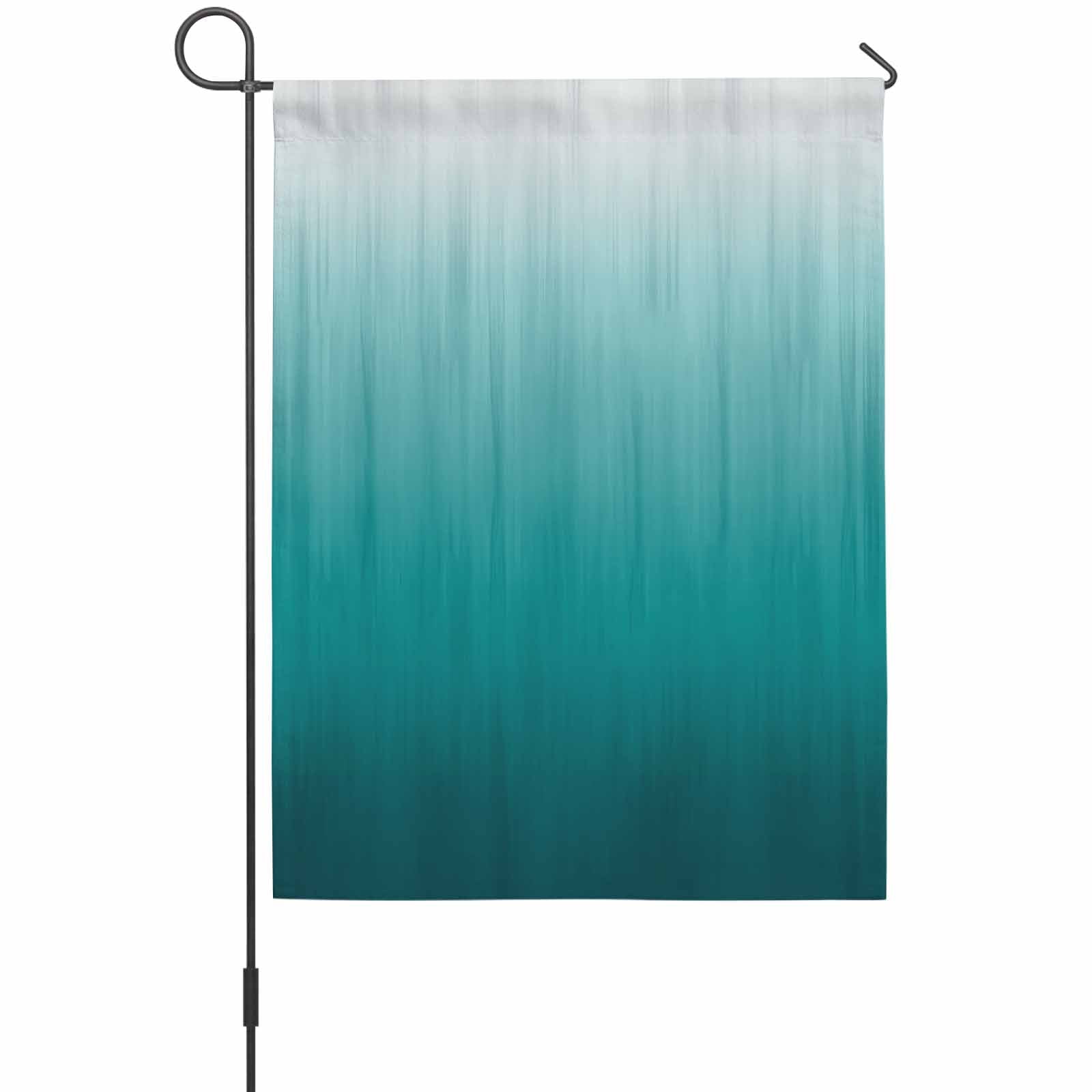 Teal Ombre House Flag 28 x 40 Inches, Contemporary Gradient Abstract Weather Proof Outdoor Patio Flags Double Sided Small House Decoration for Yard Lawn Outside Home
