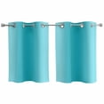 thumbnail image 1 of Teal Ombre Kitchen Curtains Small Short 39 Inch Length, Modern Abstract Art Farmhouse Gradient Grommet Top Bedroom Living Room Curtains, Light Filtering Cafe Curtain Drapes 2 Panels Set 55''x39'', 1 of 9