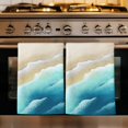 thumbnail image 1 of Teal Ombre Ocean Kitchen Towels Set of 1, Summer Beach Coastal Waves Gradient Absorbent Dish Towels for Kitchen, Microfiber Hand Towel, Quick Drying Tea Towel for Cleaning Decorative Dishcloths, 1 of 7