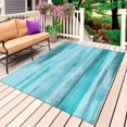 thumbnail image 1 of Teal Ombre Outdoor Rug for Patio/Deck/Porch, Non-Slip Large Area Rug 5 x 7 Ft, Vintage Shabby Turquoise Abstract Art Indoor Outdoor Rugs Washable Area Rugs, Reversible Camping Rug Carpet Runner, 1 of 8