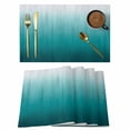 thumbnail image 1 of Teal Ombre Placemats Set of 6, Contemporary Gradient Abstract Art Placemats for Dining Table, Place Mats for Kitchen Tabletop, Waterproof Wipeable Dining Table Mats Set, 1 of 9
