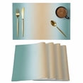 thumbnail image 1 of Teal Ombre Placemats Set of 8, Modern Yellow Gradient Farmhouse Art Placemats for Dining Table, Place Mats for Kitchen Tabletop, Waterproof Wipeable Dining Table Mats Set, 1 of 9