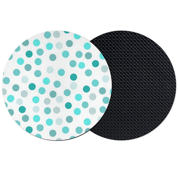 Teal Ombre Polka Dot Coasters Set of 2, Absorbent Coasters for Drinks, Watercolor Modern Minimalist Coaster for Desk Coffee Table Protection, Home Decor House Warming Gifts 4"