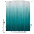 thumbnail image 1 of Teal Ombre Shower Curtain Set - Small 36" x 72" Washable Bathtub Curtain with 12 Hooks, Contemporary Gradient Abstract Art Waterproof Fabric Stall Shower Curtains for Bathroom/Bathtub Décor, 1 of 6
