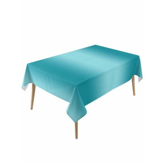 Teal Ombre Table Cloth, Modern Abstract Art Farmhouse Gradient Waterproof Tablecloth for Rectangle Tables, Reusable Washable Fabric Table Cover for Restaurant Kitchen Dining Tables 54"x108"
