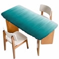 thumbnail image 1 of Teal Ombre Table Cloths for 4 Foot Rectangle Tables, Contemporary Gradient Abstract Art Patio Waterproof Elastic Fitted Tablecloths, Washable Rectangular Table Cover for Camping, 1 of 8
