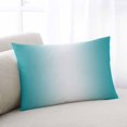 thumbnail image 1 of Teal Ombre Throw Pillow Cover, Pillowcase Protectors with Zipper, Breathable Decorative Lumbar Pillow Case Cover, Turquoise White Gradient Modern Abstract Art Pillow Shams for Couch Sofa 16x24Inch, 1 of 8