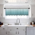 thumbnail image 1 of Teal Ombre Valance Curtains for Kitchen/Living Room/Bathroom/Bedroom Window, Farmhouse Vintage Wooden Striped Rod Pocket Small Topper Half Short Window Curtains Voile Sheer Scarf 42"x12", 1 of 8