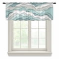 thumbnail image 1 of Teal Ombre Valance Curtains for Kitchen/Living Room/Bathroom/Bedroom Window, Rod Pocket Small Topper Half Short Window Curtains Voile Sheer Scarf, Modern Geometric Moire Abstract Art 60"x18", 1 of 8