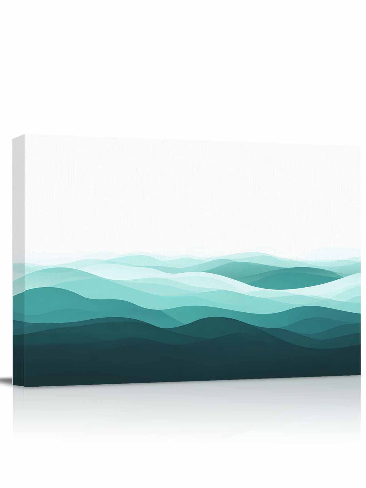 Teal Ombre Wall Art for Living Room, Canvas Picture Wall Decor for ...