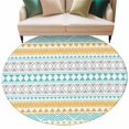 thumbnail image 1 of Teal Orange Boho Round Area Rug 5ft Washable Large Round Rug for Living Room, Soft Non-Slip Circle Rugs for Dining Room, Ethnic Tribe Geometric Floor Carpet for Bedroom Entryway Home Office, 1 of 9