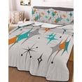 thumbnail image 1 of Teal Orange Boho Twin Size Down Alternative Comforter, Lightweight Comforter Quilt Bedding Set with Pillow Shams Middle Century Geometric Abstract All Seasons Bed Comforter Duvet Insert 68"x86", 1 of 7