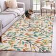thumbnail image 1 of Teal Orange Eucalyptus Area Rugs 4'x6', Washable Small Throw Rugs for Office Bathroom, Spring Botanical Leaves Indoor Outdoor Rug Non-Slip Low Pile Carpet Runner Reversible Floor Mats, 1 of 8