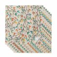 thumbnail image 1 of Teal Orange Eucalyptus Cloth Napkins, Spring Botanical Leaves Washable and Reusable Dinner Napkins Set of 6, Table Napkin for Kitchen Party Birthday Wedding Hotel Housewarming 20"x20", 1 of 9