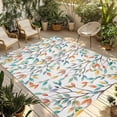 thumbnail image 1 of Teal Orange Eucalyptus Outdoor Rug for Patio/Deck/Porch, Non-Slip Large Area Rug 5 x 8 Ft, Weeping Botanical Leaves Indoor Outdoor Rugs Washable Area Rugs, Reversible Camping Rug Carpet Runner, 1 of 8