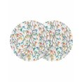 thumbnail image 1 of Teal Orange Eucalyptus Round 13 Inch Placemats Set of 2, Weeping Botanical Leaves HeatResistant Non Slip Place Mats for Dining Table, Wipeable Braided Kitchen Table Mats for Housewarming, 1 of 9