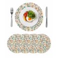 thumbnail image 1 of Teal Orange Eucalyptus Round 15 Inch Placemats Set of 4, Spring Botanical Leaves HeatResistant Non Slip Place Mats for Dining Table, Wipeable Braided Kitchen Table Mats for Housewarming, 1 of 9