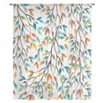 thumbnail image 1 of Teal Orange Eucalyptus Sheer Curtains 45 Inches Long, Weeping Botanical Leaves Light Filering Curtains, Breathable Simi Curtain Privacy Drapes for Kitchen Bathroom Lightweight Small Window Treatment, 1 of 9