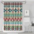 thumbnail image 1 of Teal and Orange Geometric Boho Pattern Shower Curtain 72"x72" ,Bathroom Decorative Shower Curtains Set with 12 Hooks,Modern Waterproof Washable Shower Curtain, 1 of 6