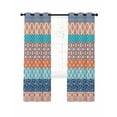 thumbnail image 1 of Teal Orange Striped Blackout Curtains 84 Inches Long for Bedroom, Boho Modern Geometric Abstract Art Thermal Insulated Room Darkening Black Out Window Curtain Panels Grommet Drapes for Living Room, 1 of 8
