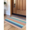 thumbnail image 1 of Teal Orange Striped Door Mat&nbsp;Indoor Outdoor Entrance, Non Slip Rug for Kitchen Bathroom Entryway Rug, Boho Modern Geometric Abstract Art Washable Doormat Floor Mat 24x36 Inch, 1 of 8