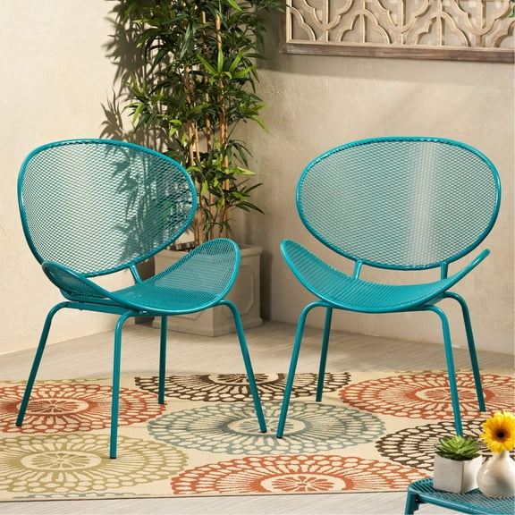 Teal Outdoor Mesh Chairs | Bask in Outdoor Scent | Minimalistic and Stable Look