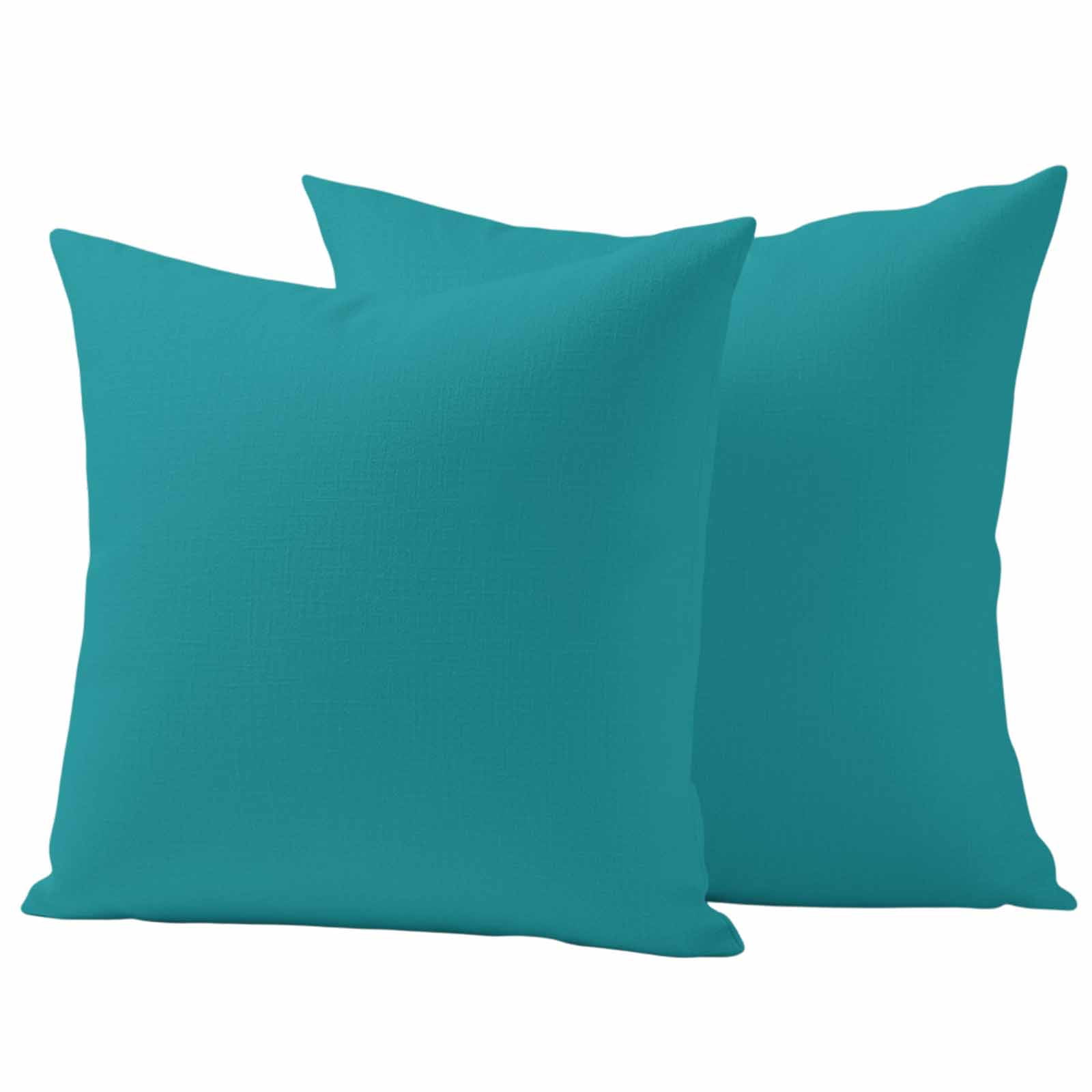 Teal Outdoor Pillow Covers Set of 2 Solid Color Waterproof Throw Pillow Cover Decorative Cushion Cases for Patio Porch Garden 24X24 Inch