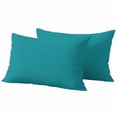 thumbnail image 1 of Teal Outdoor Pillow Covers, Waterproof Decorative Throw Pillowcases Set of 2, Turquoise Pure Teal Couch Cushion Cases with Zipper for Outside Patio Garden Sofa 20"x12", 1 of 9