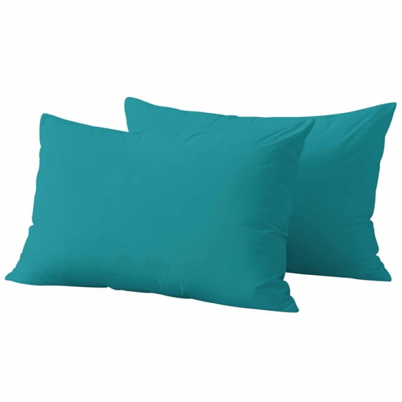 Teal Outdoor Pillow Covers, Waterproof Decorative Throw Pillowcases Set of 2, Turquoise Pure Teal Couch Cushion Cases with Zipper for Outside Patio Garden Sofa 20"x12"