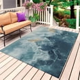 thumbnail image 1 of Teal Outdoor Rug for Patio/Deck/Porch, Non-Slip Large Area Rug 5 x 7 Ft, Modern Contemporary Abstract Art Indoor Outdoor Rugs Washable Area Rugs, Reversible Camping Rug Carpet Runner, 1 of 8