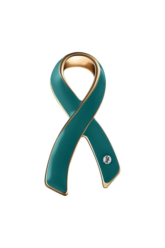 Teal Ovarian Cancer Ribbon Awareness Pins (2 Pins)