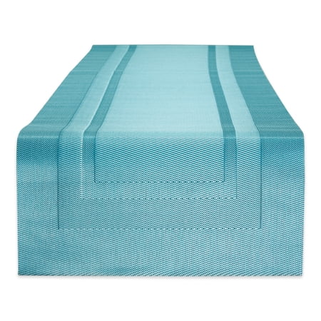 DII Teal PVC Doubleframe Table Runner 14x72